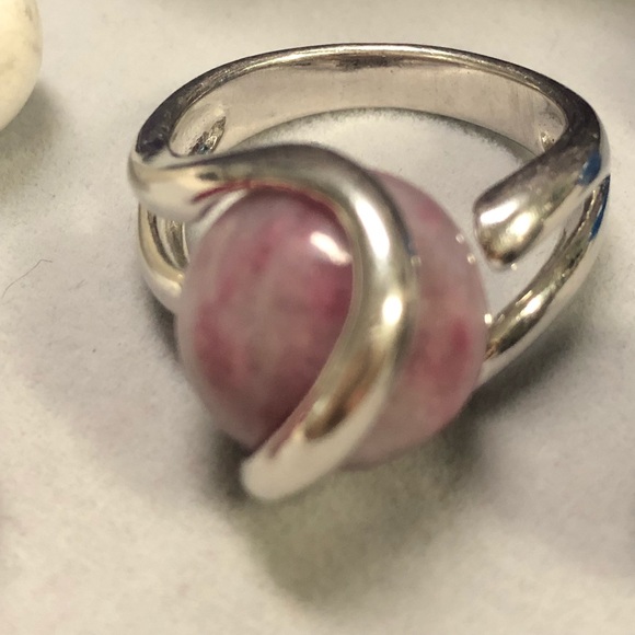 STERLING SILVER INTERCHANGEABLE MARBLE STONE RING - Picture 10 of 12